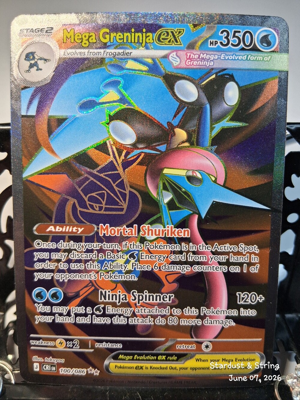 Pokemon Card Mega Greninja Ex 100/086 Chaos Rising Ultra Rare NM - Picture 2 of 11